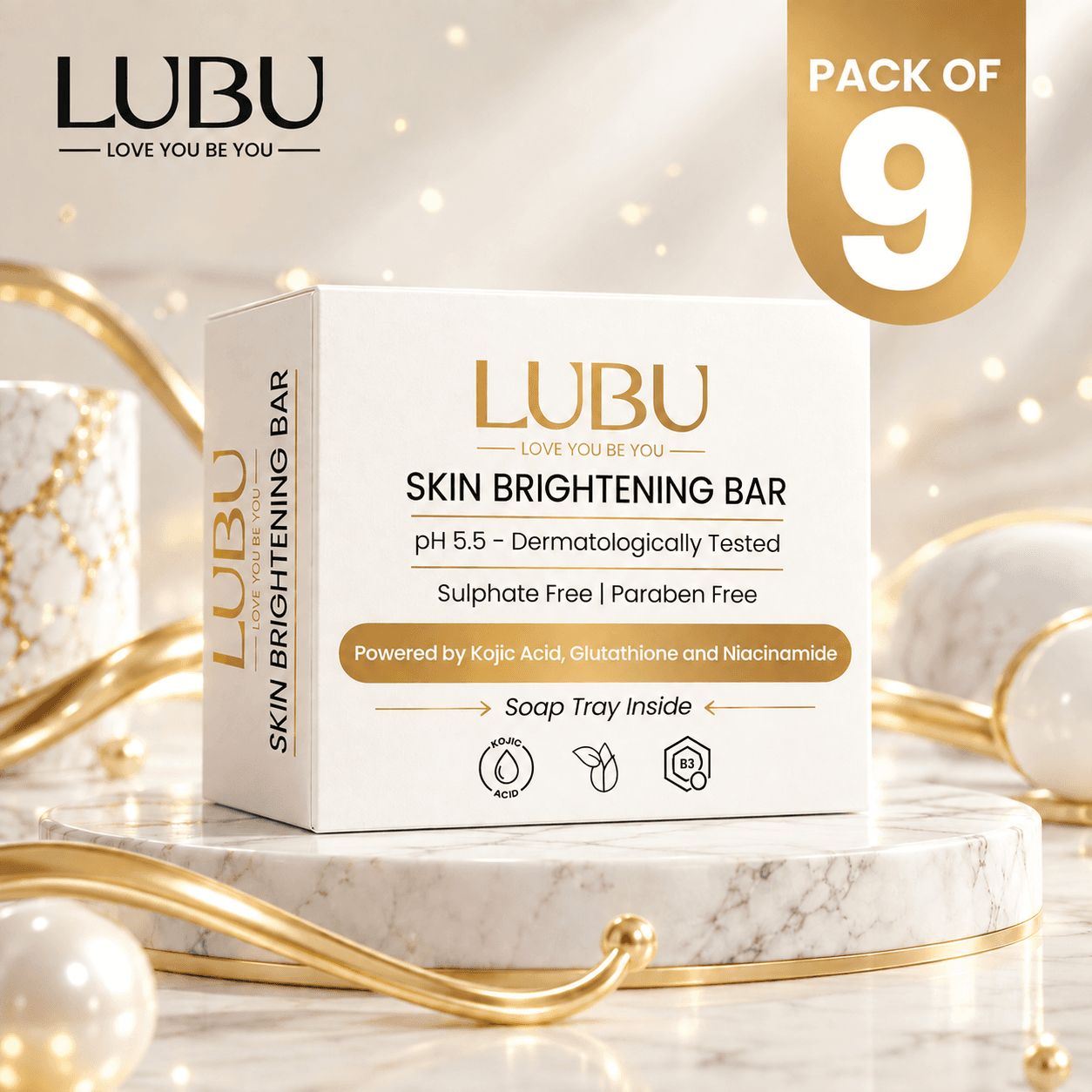 LUBU Skin Brightening Bar 75G (Pack Of 9) view 1