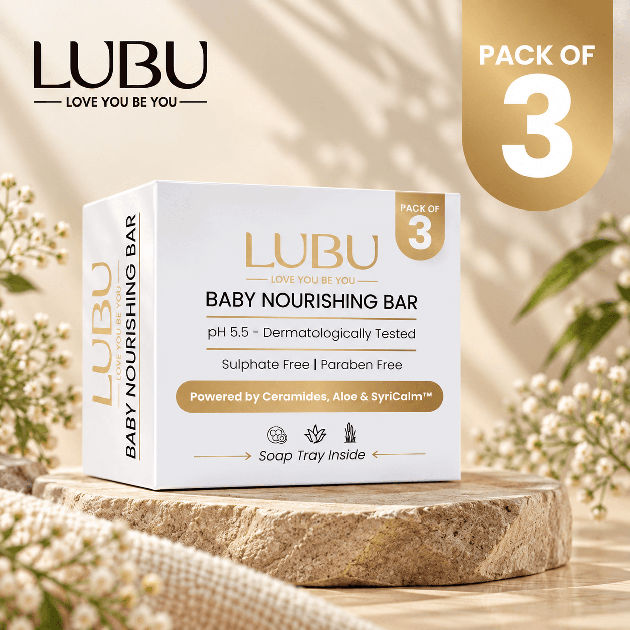 LUBU Baby Nourishing Bar 75G (Pack Of 3) — Single