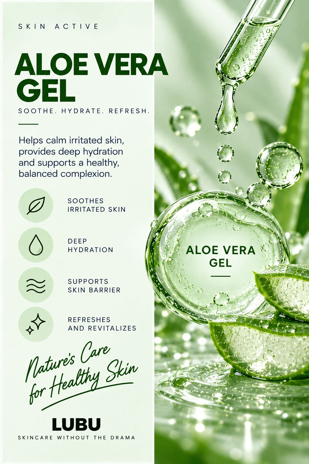 ALOE VERA GEL PROVIDES HYDRATION